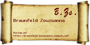 Braunfeld Zsuzsanna névjegykártya